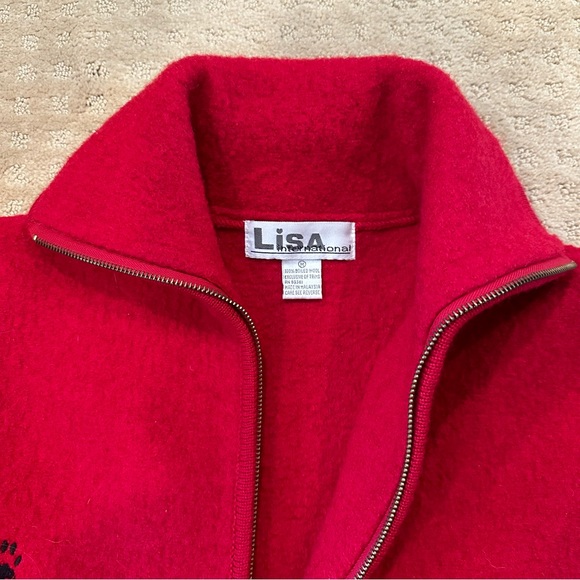 Adorable vintage wool jacket with embroidered/appliquéd cats - Picture 2 of 6